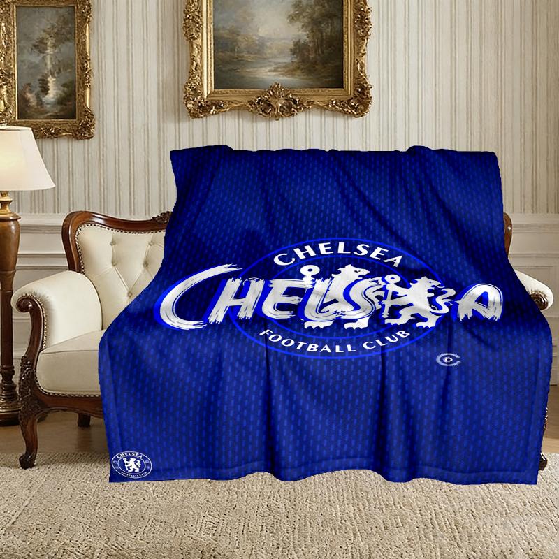 1pc Chelsea FC Blanket, Cozy Valentine's Day Blanket, Multi-functional Nap Blanket Available Throughout the Four Seasons
