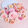 3/18/21Pcs Mix Artificial Flowers Heads Silk Rose Fake Flowers for Home Decor Wedding Decoration Craft Garland Bouquet Accessory