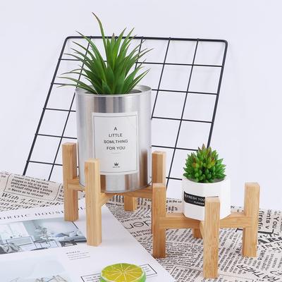 Indoor Free Standing Home Decor Planter Display Wood Rack Flower Pot Trays Plant Stand Shelf Bonsai Holder