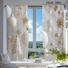 White and Gold Christmas Curtains Elegant Charming Christmas Tree and Ball Print Curtains for Bedroom Living Room Kitchen Window