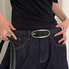 Red Jeans Belt PU Women's Waistband Fashion Needle Buckle Belt  Decoration Belt