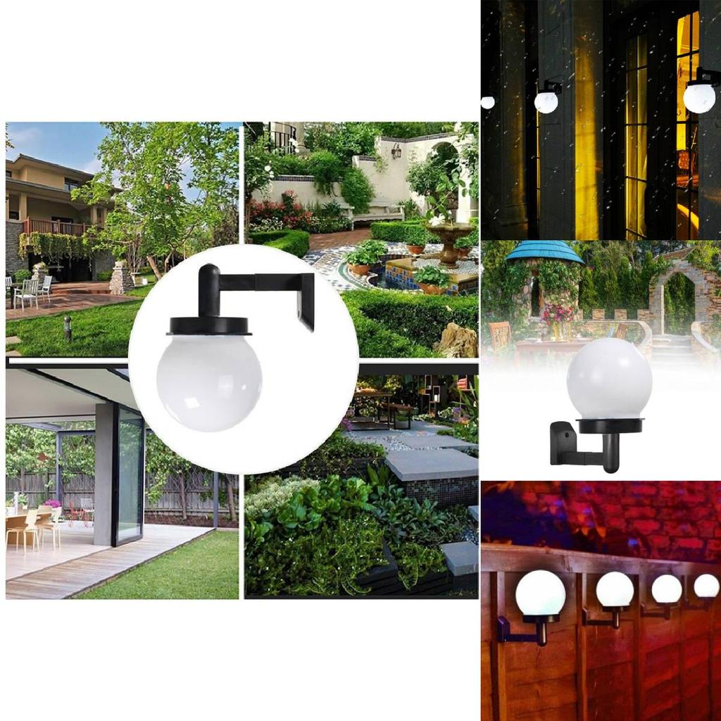 Modern Outdoor Led Wall Light Glass Stainless Steel Globe Design Ip44 Certified