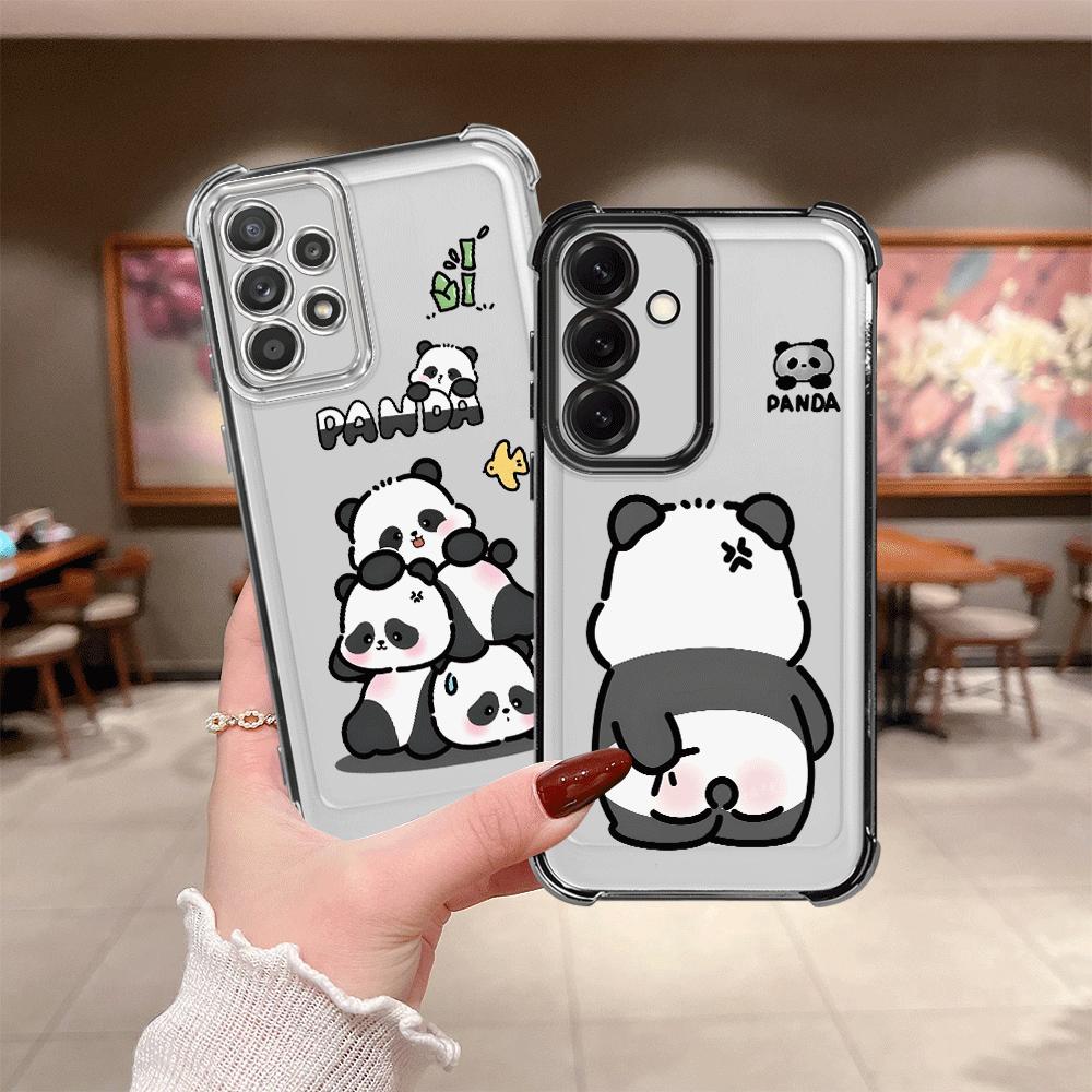 Cartoon Cute Panda Phone Cover Case for Samsung Galaxy A16 A52 A17 A33 A35 A36 A24 A13 A25 A26 A21s A15
