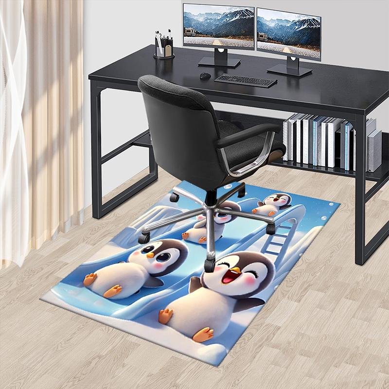 

1pc Anime Penguin Chair Mat Cute Cartoon Design Office Rug for Desk Chairs, Non Slip Carpet for Home Decor, Suitable for All Seasons 60cm by 90cm