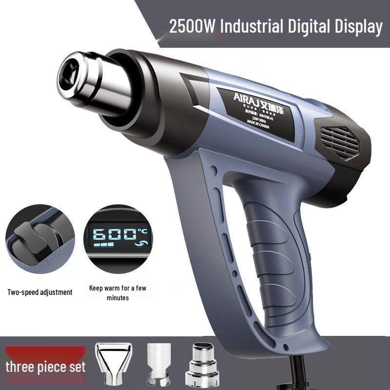 Adjustable Temperature Electric Heat Gun with Digital Display - High Power for Baking, Car Wrapping, and Heat Shrink Film