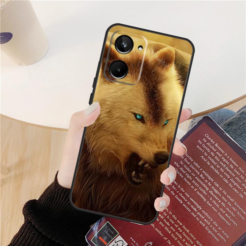 Angry Wolf Case For Realme GT 7 Pro GT 6T 6 5 C55 C53 C51 C21Y C25S C61 C67 C75 10 11 12 13 14 Pro Plus