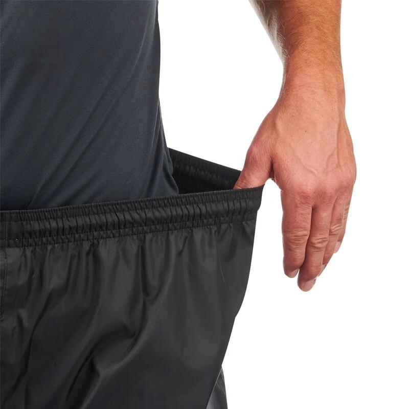 DECATHLON NH500 Solid Color Waterproof and Rainproof Hiking and Hiking Cycling Portable Easy Foldable Assault Pants Men's Black