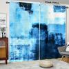 2pcs Modern Abstract Design Semi-Sheer Curtains Set - Polyester, Machine Washable, Rod Pocket for Easy Hanging - Perfect for Bed