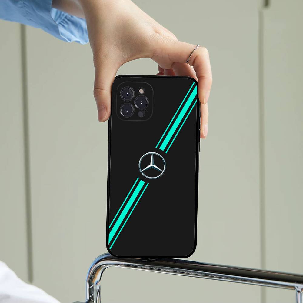 CRI1Car M-Mercedes-Benz Phone Case For IPhone 16 15 14 13 12 11 17 Pro Max Simplicity Back TPU Soft Case