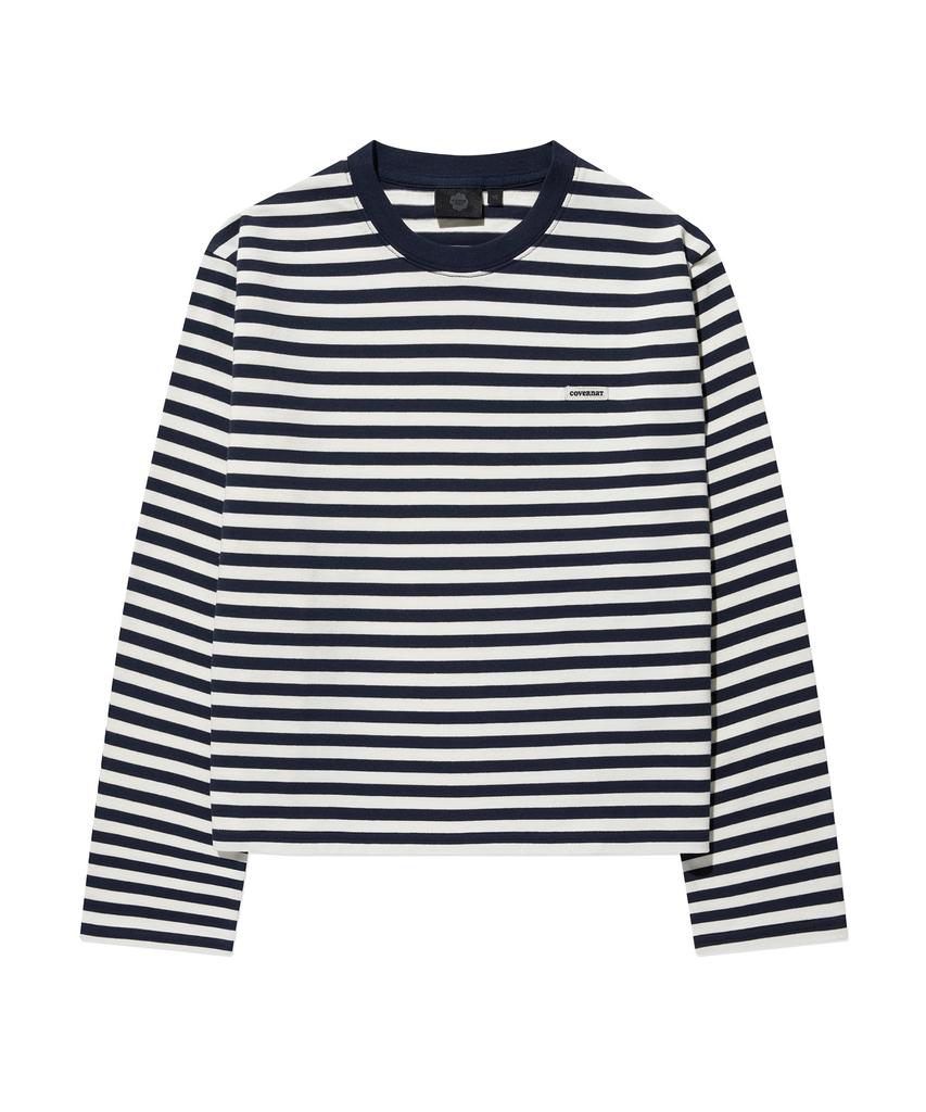 COVERNAT WOMAN Striped Long Sleeve Navy