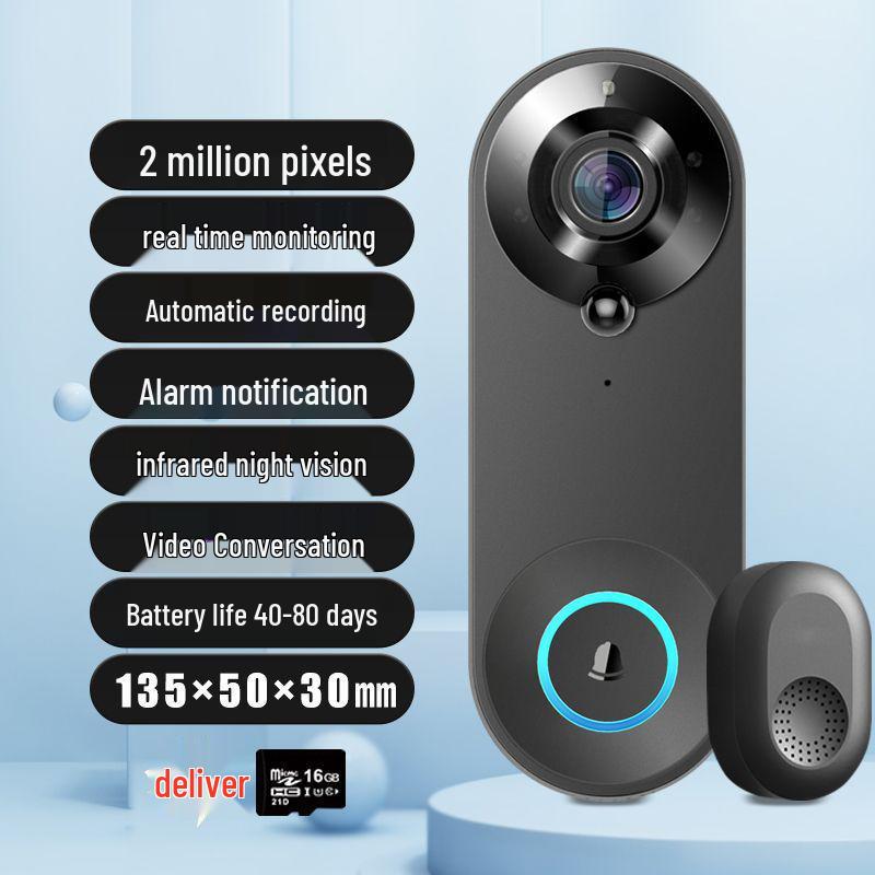 Intelligente WLAN-Video-Türklingel mit Fern-Intercom und kabelloser Katzenaugen-Überwachung