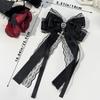 1Pcs Dark Lace Bow Hair Accessories Red Black Cross Love Hair Clip Gothic Lolita Headwear Accessories Butterfly Hair Clip