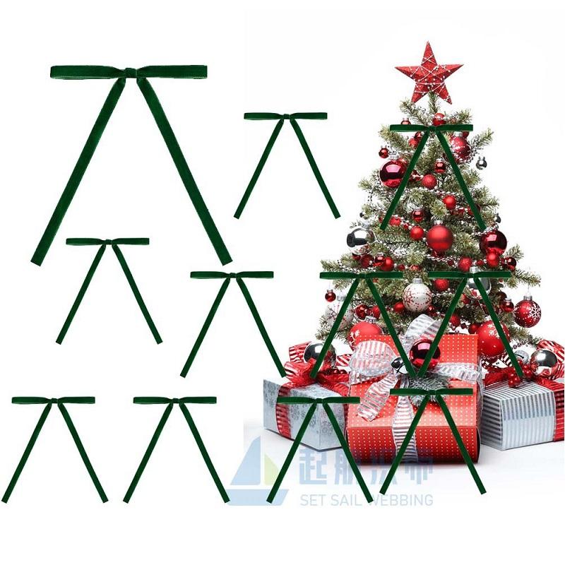 10 PCS Velvet Bows Christmas Tree Bow Velvet Ribbon Bow Vintage Wreath Decoration Xmas Gift Wrapping DIY Crafts