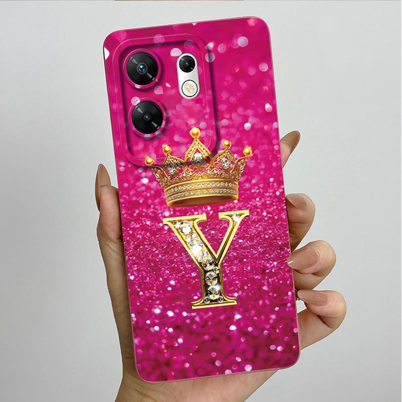 Case for infinix Zero 30 4G 5G Case X6731 Crown Letters Soft Silicone Shockproof Cover For Infinix Zero30 4g Cases X6731B Funda