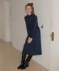Salon De Yon Line Point High Neck Dress_ Navy