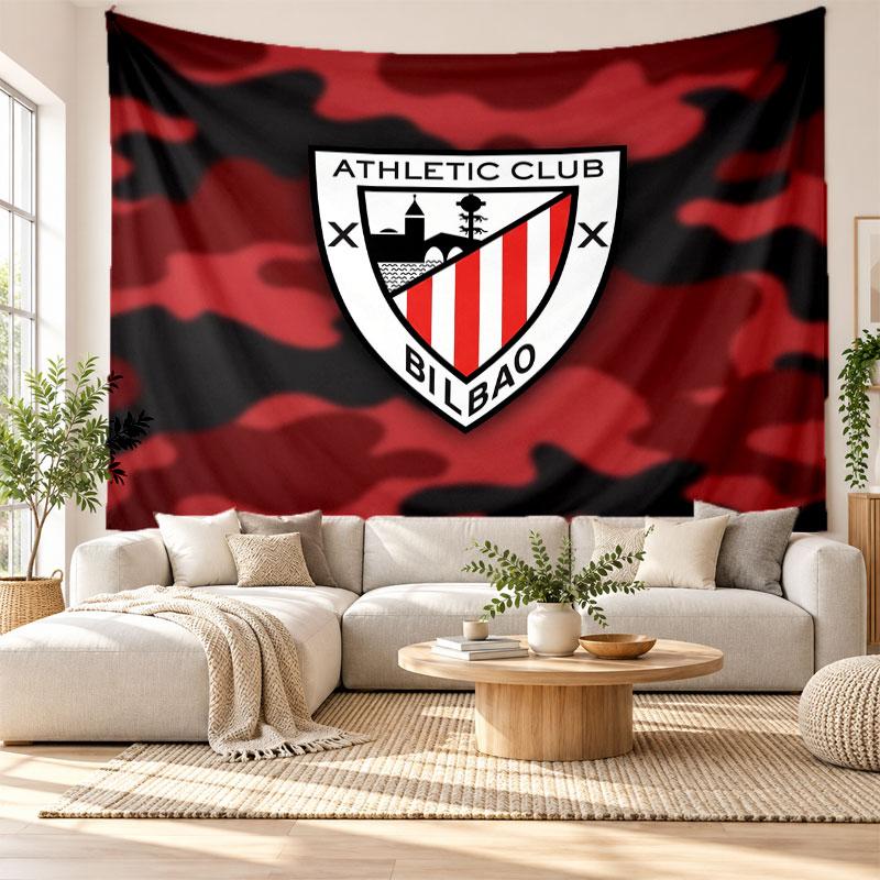 Athletic Bilbao Football Wall Tapestry, Soft Fabric Wall Hanging, Decorative Backdrop For Bedroom Home Wall Art