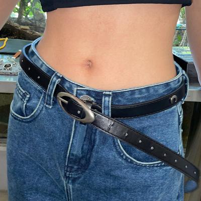 Four Seasons Available Belt Buckle Adjustable Thin Belt Fashionable Hundred Match Suit Dress Decoration Waist Belt Female