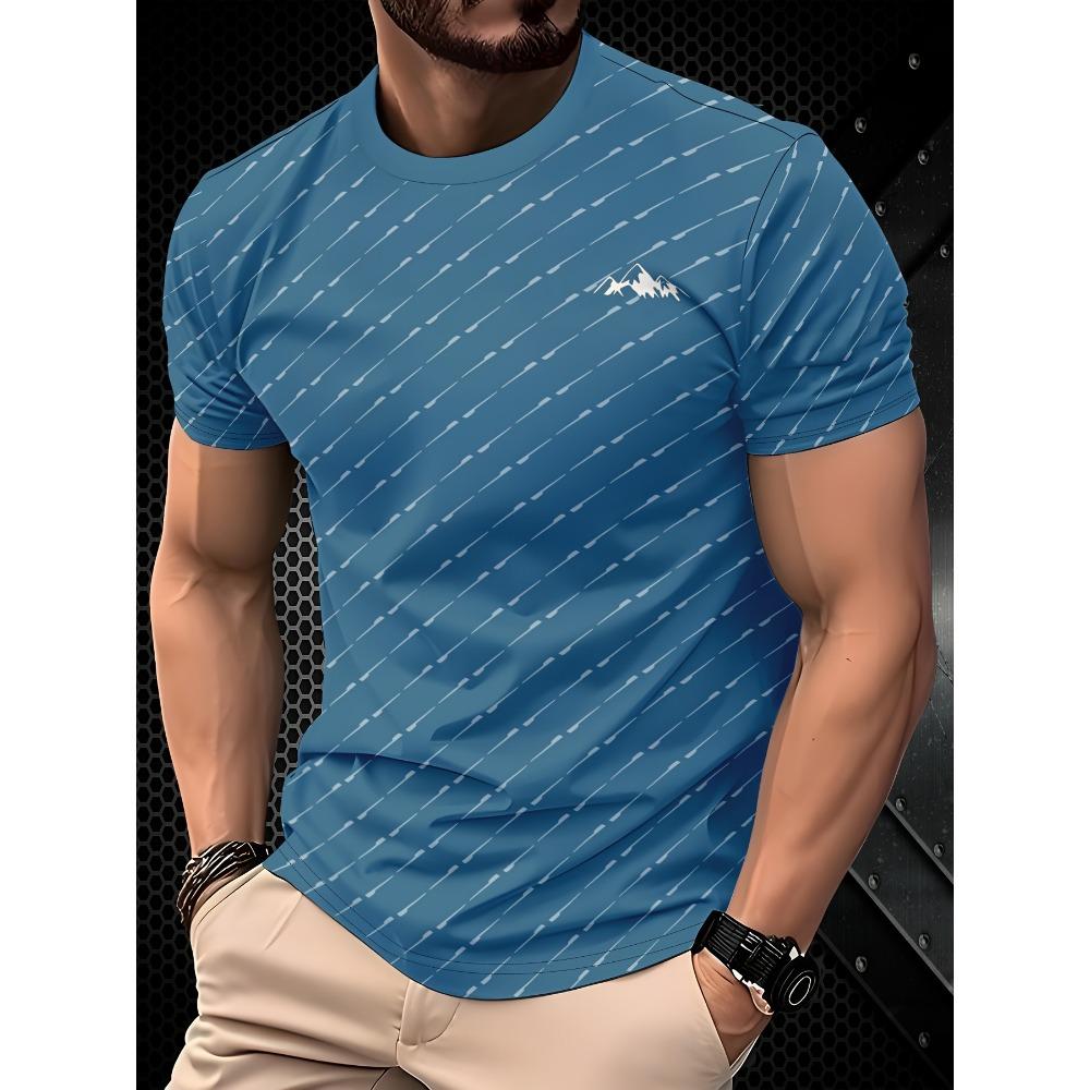 Men's 3D Printed Pattern T-shirt Breathable Lightweight Fabric Regular Edition Round Neck Short Sleeve Comfort Edition T-shirt