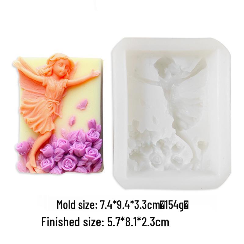 Retro Praying Angel Garden Fairy Silicone Mold for Soap, Candle, or Plaster Epoxy