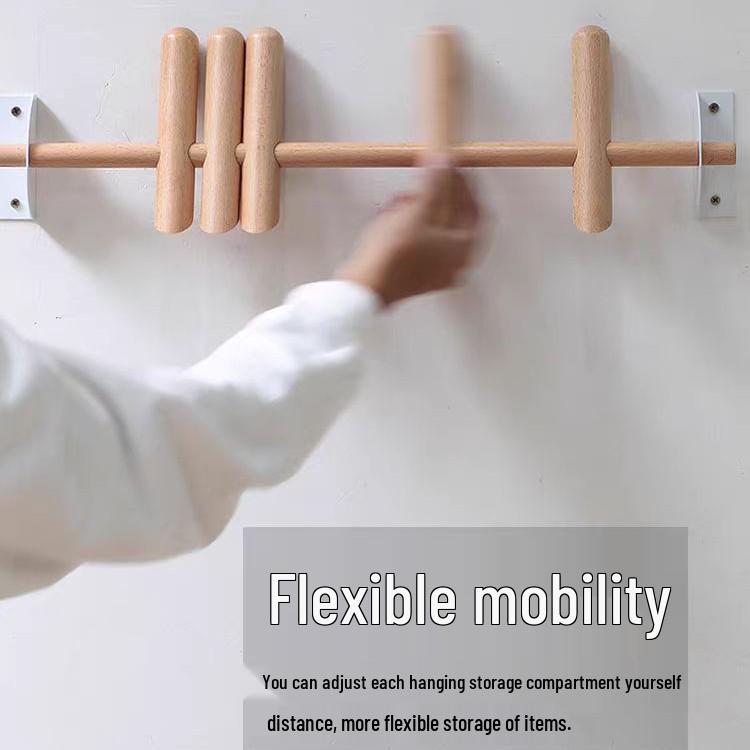 Solid Wood Multi-Room Storage Rack: Hanger for Clothes, Hats, Bags, Scarves. Perfect for Living Room, Bedroom, Entrance, or Kitchen.