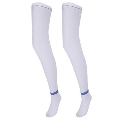 Bas de Compression Respirants Antidérapants Soulagement de la Fatigue Chaussettes de Compression Blanches (XXL)