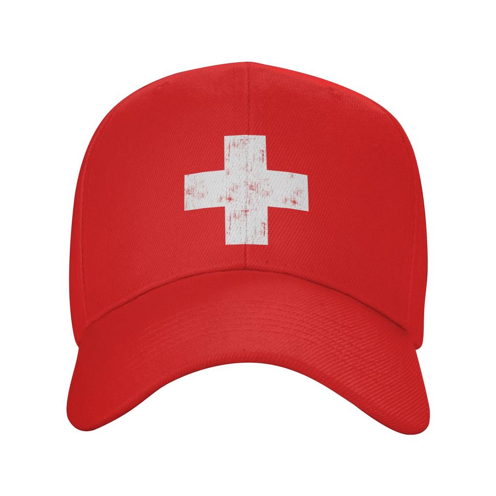 Gorra Unisex para Mujer Bandera de Suiza Retro Gorras de Béisbol Ajustable Ropa Casual