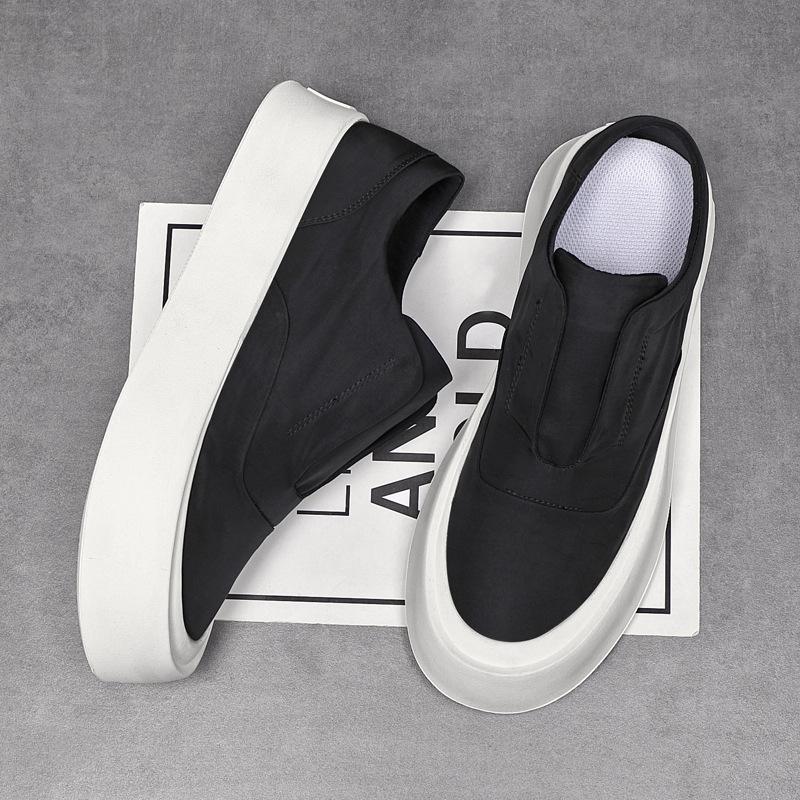 

Новые летние дышащие тканевые туфли на толстом каблуке, модные парусиновые туфли, универсальные кеды, повседневная обувь, платформа, мужская обувь 40