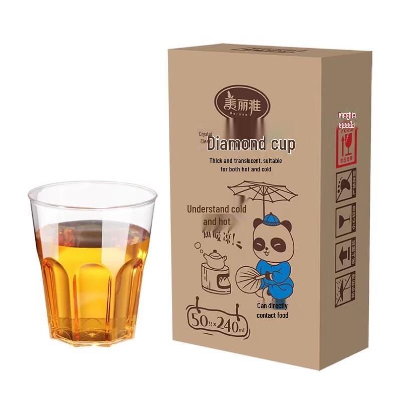 

MARYYA Disposable Diamond Pattern Clear Cups