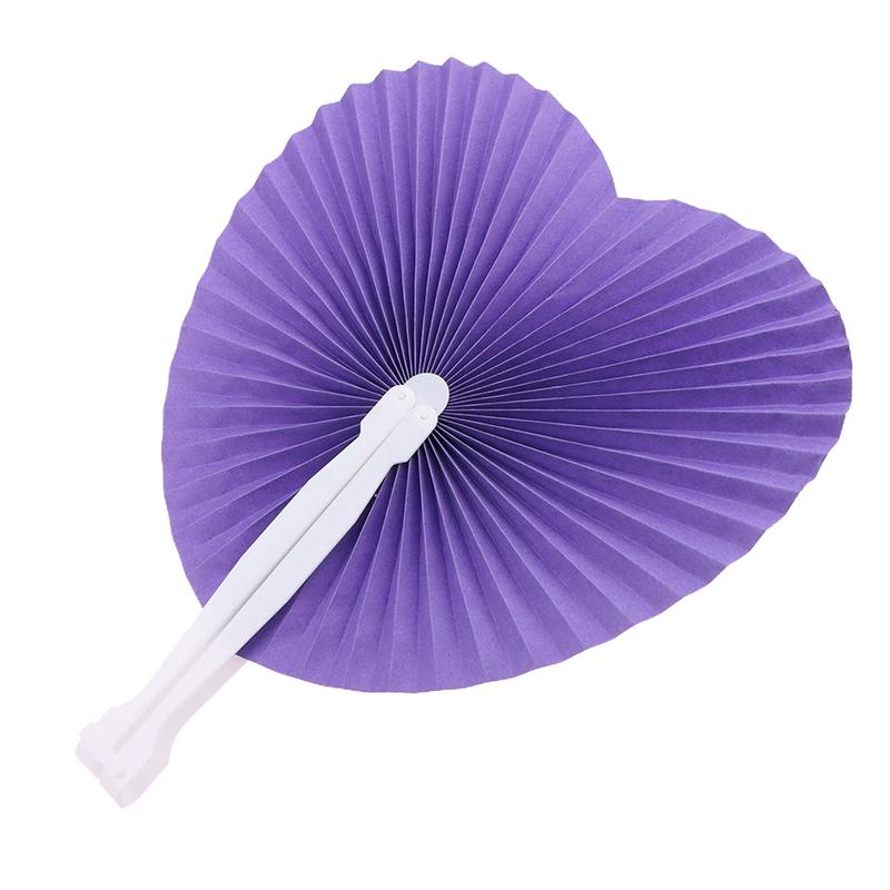 1Pc Wedding Heart-Shaped Paper Folding Fan For Birthday Party Souvenirs Anniversary Engagement Baby Baptisms Guest Gifts
