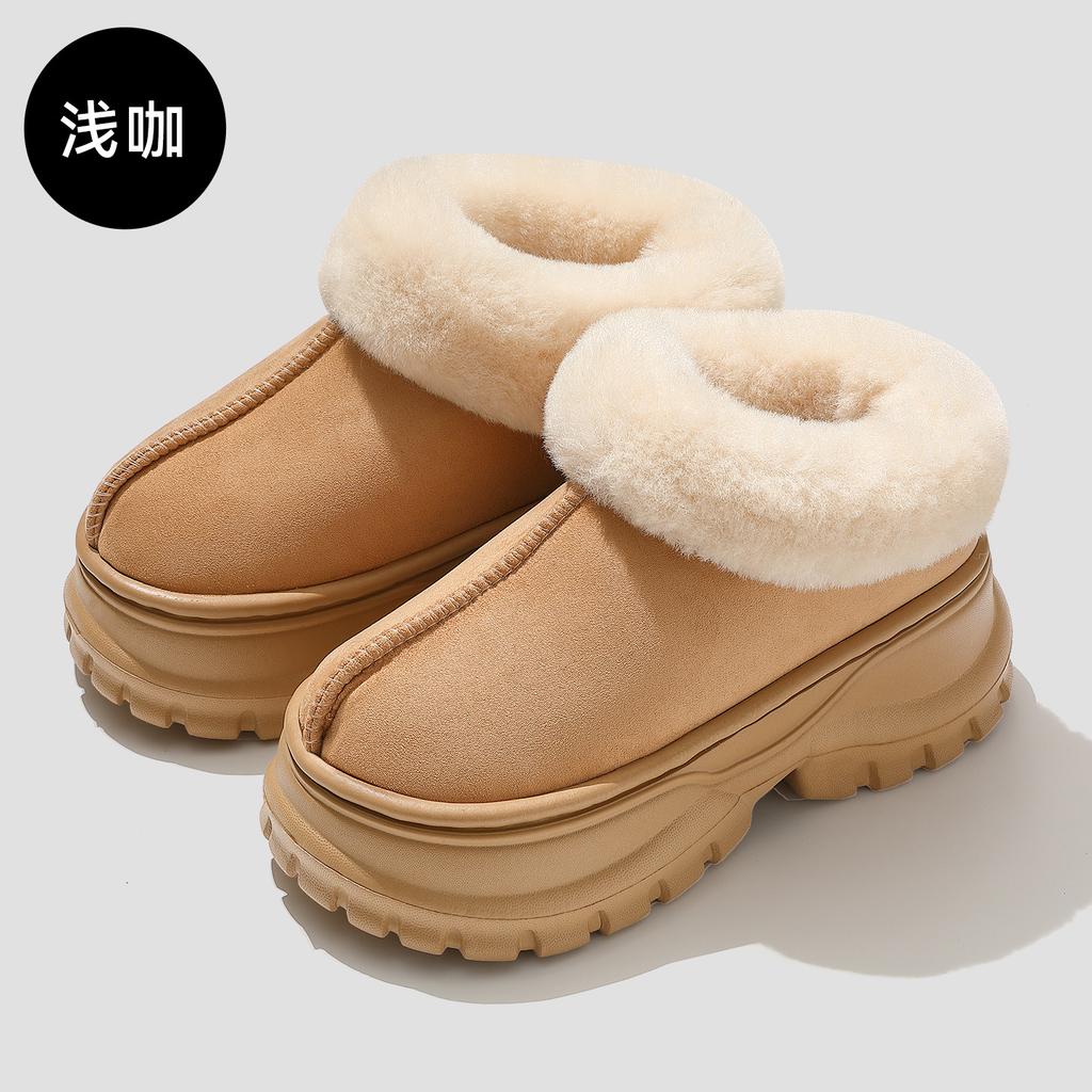 Thick-soled snow boots winter fashion home warmth plush casual non-slip wear-resistant cotton mop
