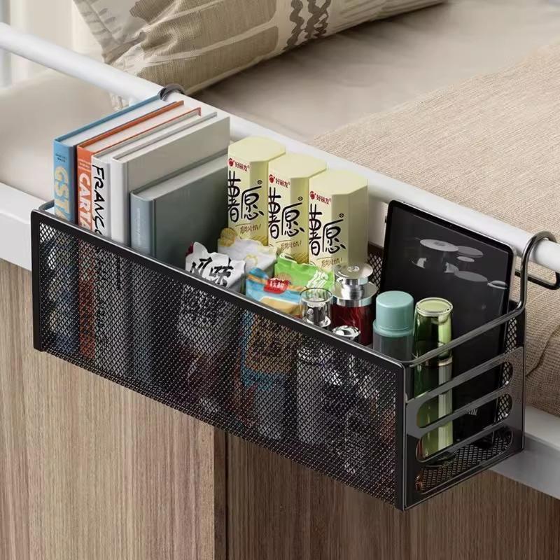Suspended Bedsides Storage Rack Space Saving Design Sturdy Iron Construction Quick Easy Installation for Small Spaces