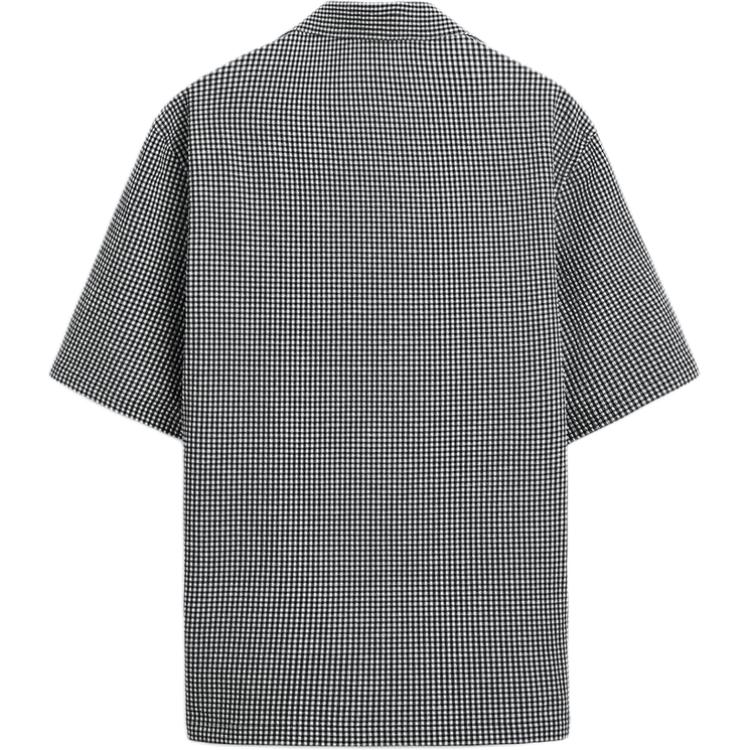 Zara Check Loose Comfortable Short Sleeve Shirt Men Shirts Black White 5628610-064