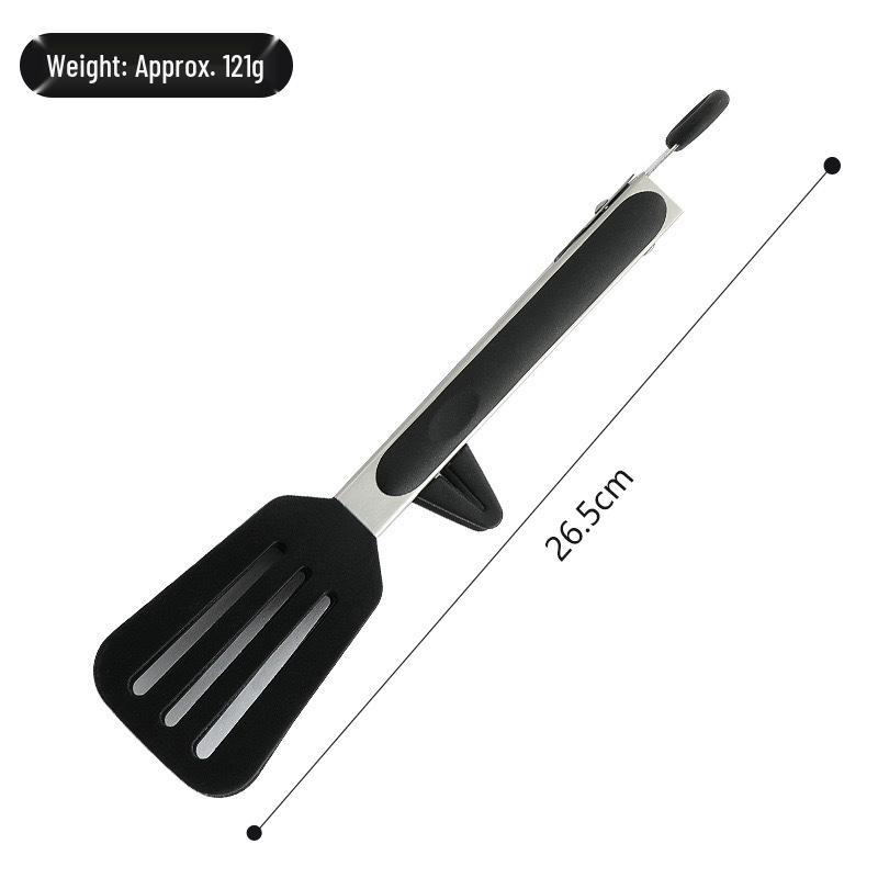 Silicone & Stainless Steel Heat-Resistant Food Tongs with Stand, 9" & 12" for BBQ, Steak, and Bread.