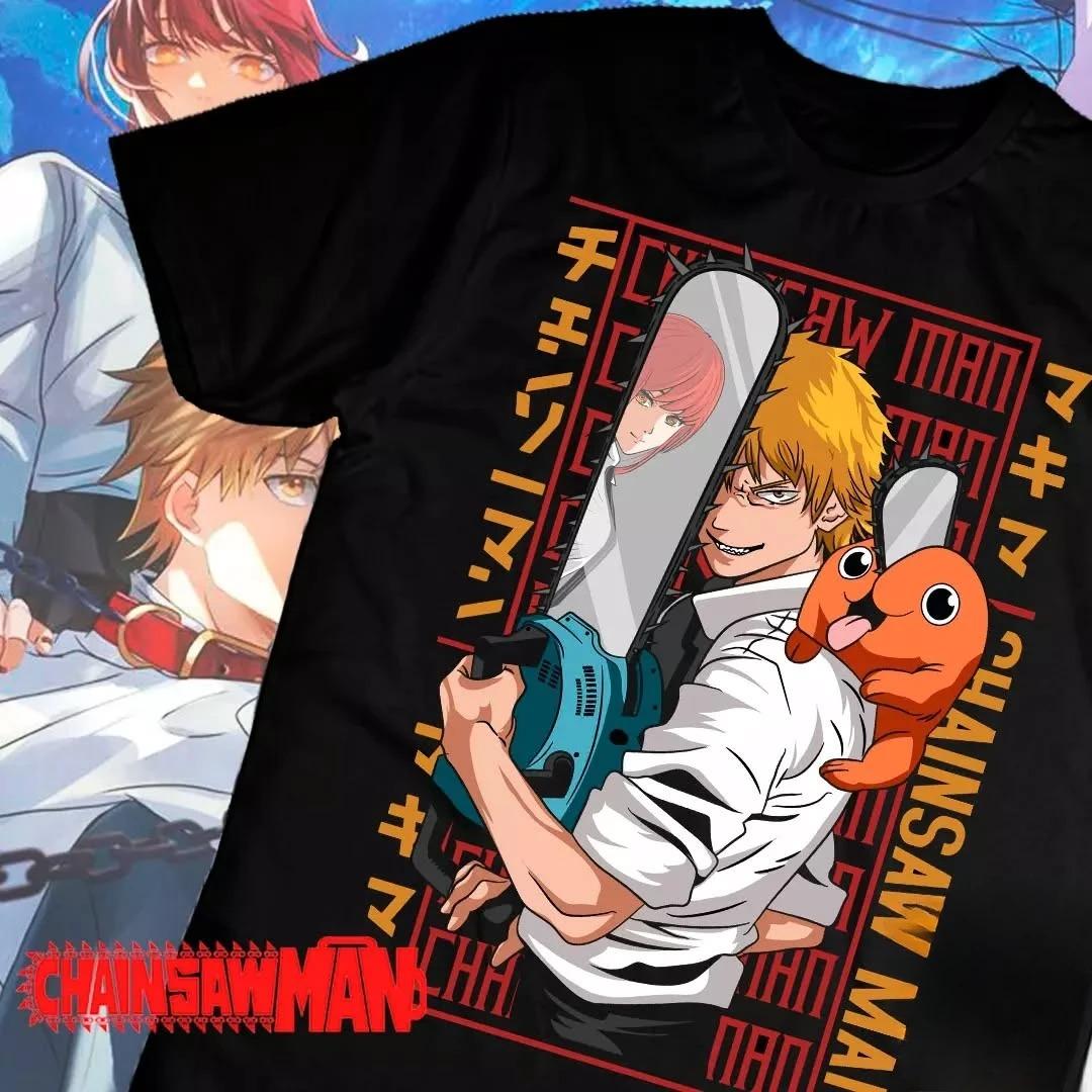 

Chainsaw Man Japanese Anime Cotton Pattern Printed Short Sleeve T-shirt Retro Men Women Oversized high quality soft Comfortable 4XL
