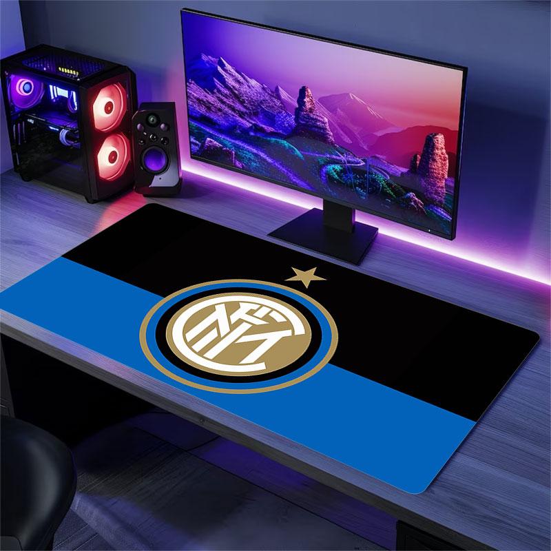 Tappetino per Mouse FC Internazionale Milano, Tappetino da Scrivania XXL per Gaming, Tappetino Mouse Antiscivolo XXL per Laptop e Tablet, Tappetino per Mini PC con Bordi Cuciti