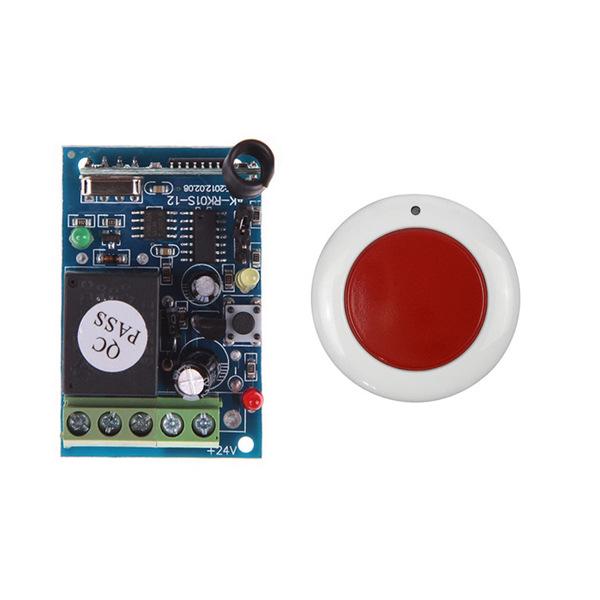 24V DC Single-Channel Remote Switch with Passive Output & Round Self-Locking Remote