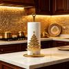 2D Flat Christmas Tree Iron Paper Towel Holder Kitchen Countertop Tissue Roll Stand Holiday Decoration
