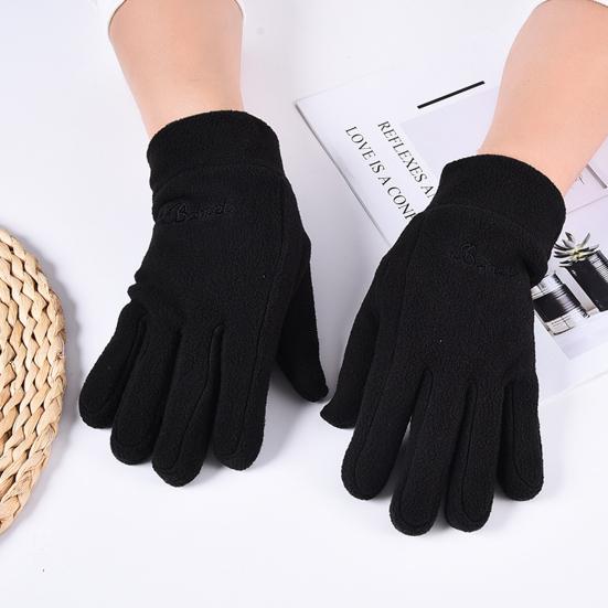1 Pair Winter Polar Fleece Gloves Men Women Warm Outdoor Cycling Driving Gloves Windproof Non-Slip Soft Thickened Gloves