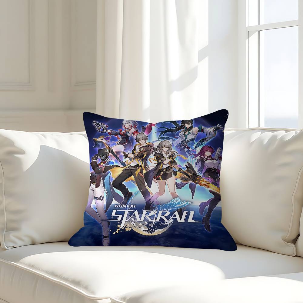 H-HONKAI IMPACTs Kissenbezug Abnehmbarer Waschbarer Kissenbezug – Ganzjährige Weiche Leinen