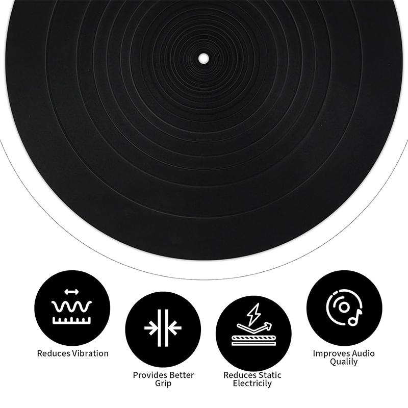 12in LP Turntable Record Players Platter Rubber Shock Pad Anti-Static Anti-slip Protection Mat for Vinyl Record Accessories