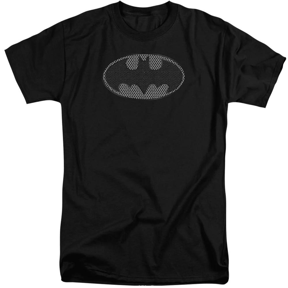 Мужская высокая футболка Batman кольчужный щит черная официально лицензированная 4XL