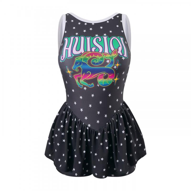 Retro Star Print One-piece Swimsuit Women's Slim Slim-fitting Belly-covering Slim-looking Conservative Cartoon Hot