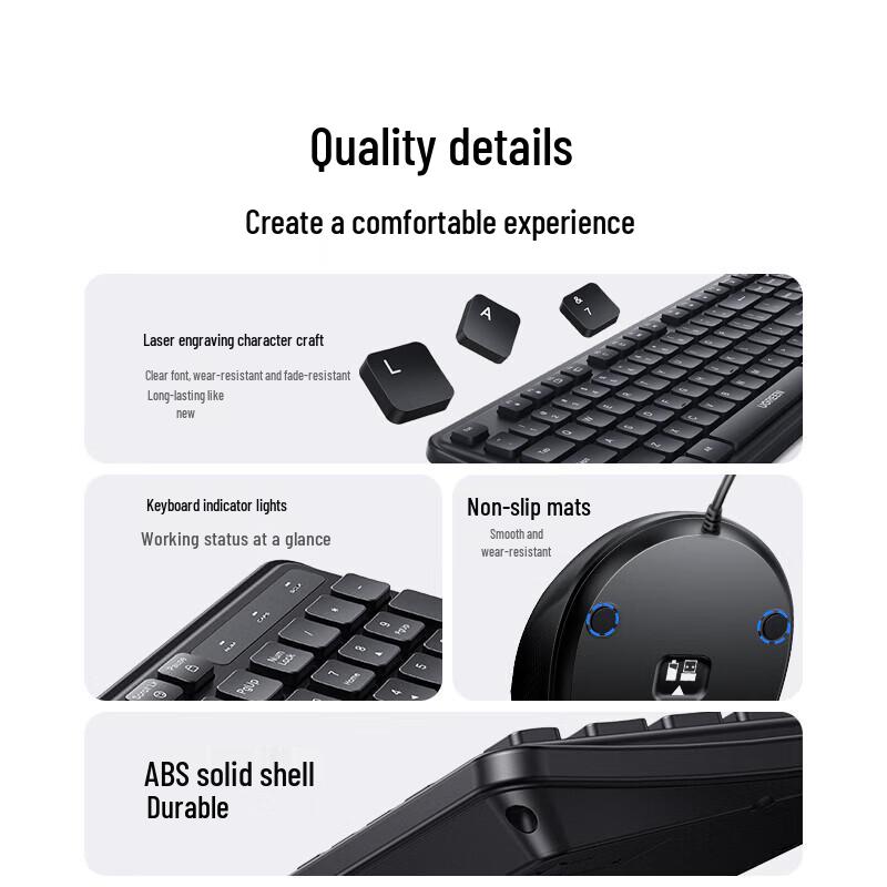 UGREEN Wired Keyboard and Mouse Combo