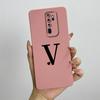 Cute Initial Letters Case For OPPO A5 (2020) Liquid Silicone Smooth Cases For OPPO A9 (2020) A11X Soft Cover OPPO A5 2020 Bag