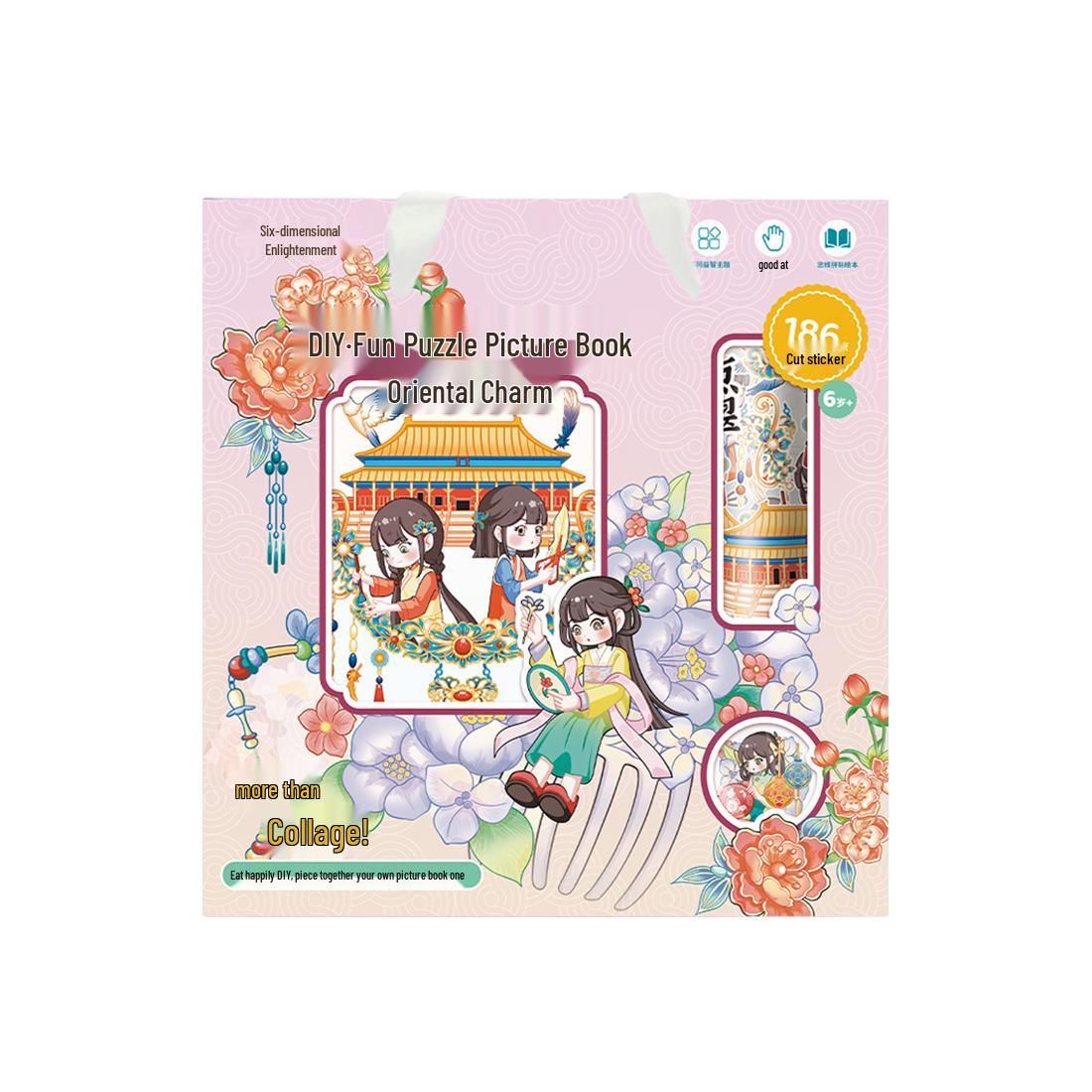Handmade Creative Anime Pop-up Sticker & Puzzle Book for Kids