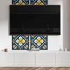 Self-Adhesive Vinyl Panel for Wall Decoration 100X50 Cm Floral Pattern with Symmetry