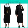Captivating Priest Costume Robe With Classic Godfather Style For Memorable Halloween Celebrations