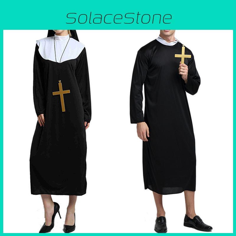 Captivating Priest Costume Robe With Classic Godfather Style For Memorable Halloween Celebrations