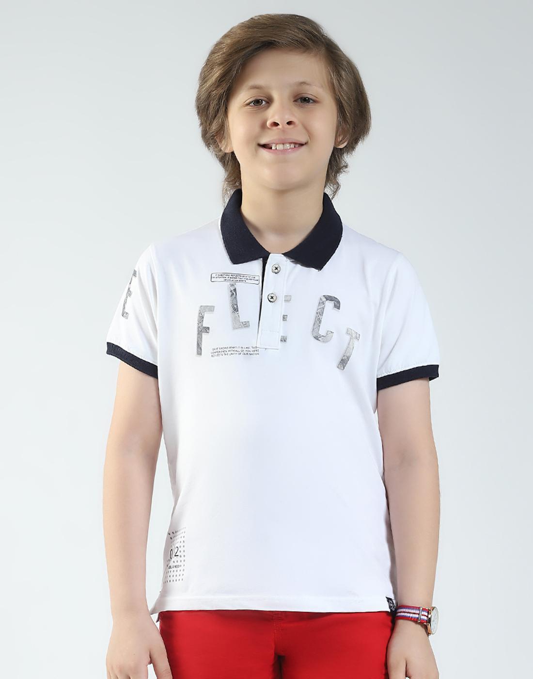 Monte Carlo Boys Printed Collar Neck T-Shirt 5-6 Years