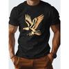 European Sizes Eagle Print Men's Tee Casual Comfort Shirt Tees For Men, Casual Short Sleeve T-shirt For Summer Crew Neck Regular Fit